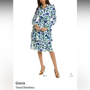 Gracia Tiered Shirt Dress Size M🆕